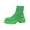 Green, variant on Women's Knitted Chunky Heel Sock Ankle Boots Comfortable Elastic Round-Toe Slip On Anti-Slip Lug Sole Booties Low Heel Fall Winter Booties