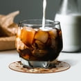 thumbnail image 6 of Butterfly Set of 6 Round Microfiber Leather Coasters, 11x11 cm/4.3x4.3 in Drink Coasters for Home and Office, Heat, Stylish Table Mats, 6 of 6