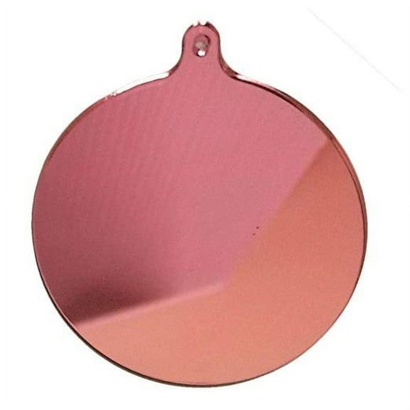 SIBE-R PLASTIC SUPPLY Acrylic Pink Colored Mirror Round Baubles Blank with Holes for DIY Kids Crafts Christmas Tree Ornaments Hanging [10 Pack] (Assorted Colors)