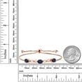 thumbnail image 5 of Gem Stone King 18K Rose Gold Plated Silver Oval Blue Sapphire and White Moissanite Tennis Bracelet for Women (3.02 Cttw, Adjustable up to 9 inches ), 5 of 5