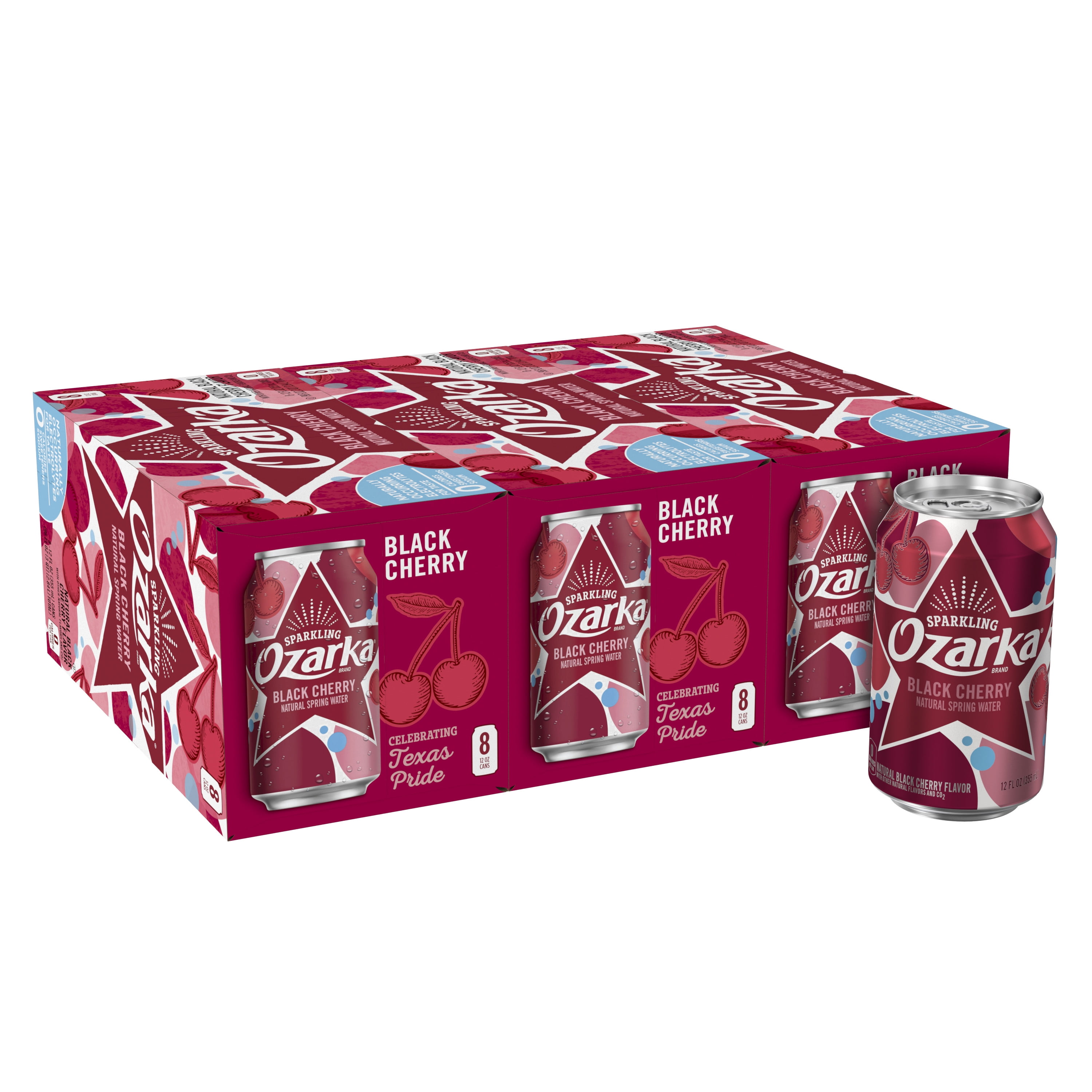 Ozarka Sparkling Water, Black Cherry, 12 oz. Cans (24 Count) Walmart
