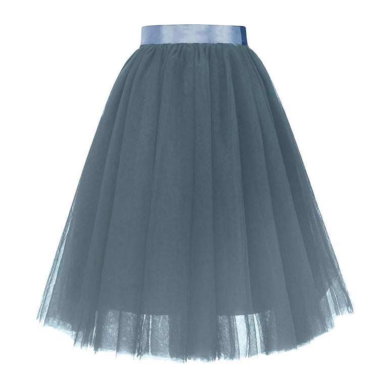 Carnevale New Women Tulle Skirts Knee Length Long Adult Tutu Layered Short Prom Party Midi Skirt Crib Bed Skirt Linen Skirts for Women plus Size Leather Skirt Cute Skirts for Teens Denim
