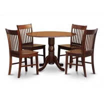 Set Tavolo Da Pranzo 3 Pezzi East West Furniture – Tavolo Rotondo In Legno + 2 Sedie – Mogano – 106 X 107 Cm
