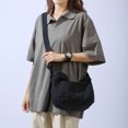 thumbnail image 3 of Bolsos de hombro de lona para mujer Bolso bandolera de gran capacidad Bolso sólido (Negro), 3 of 7