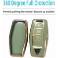 thumbnail image 6 of Key Fob Cover Compatible with Mitsubishi Outlander 4 Button TPU Leather Silicone Keychain Case Holder Protector,4 Buttons Gold Green, 6 of 6