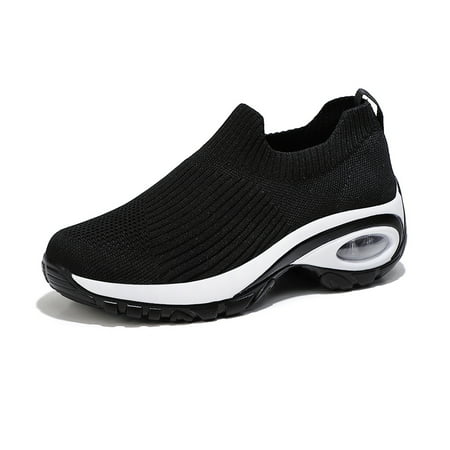 

Cyiecw Women s Walking Shoes Lightweight Slip on Sock Sneakers Comfortable Mesh Air Cushion Platform Loafers