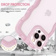 thumbnail image 3 of IPhone 15 Case Wavy Edge Clear Back Design, Anti-Slip Grip Cute Wave Curly Frame Shape Shockproof Soft TPU & Hard Bumper Protective Phone Case Cover for Women Girls, Pink, 3 of 6