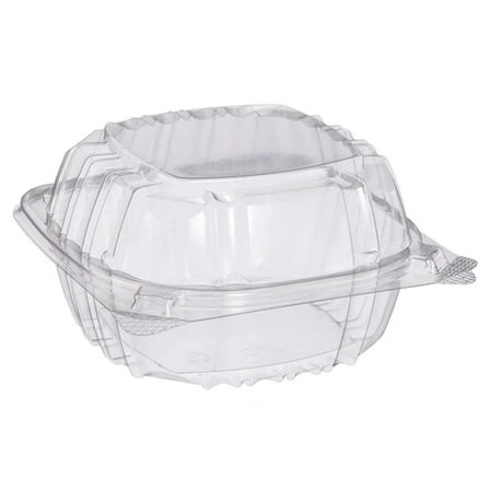 5" Clear Seal Hinged Lid Plastic Container: 6CT