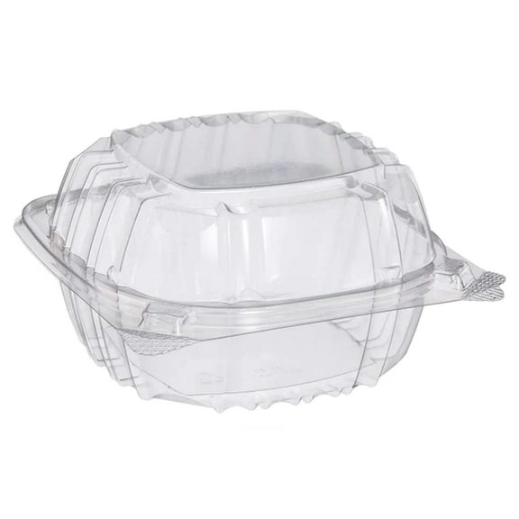 5" Clear Seal Hinged Lid Plastic Container: 6CT
