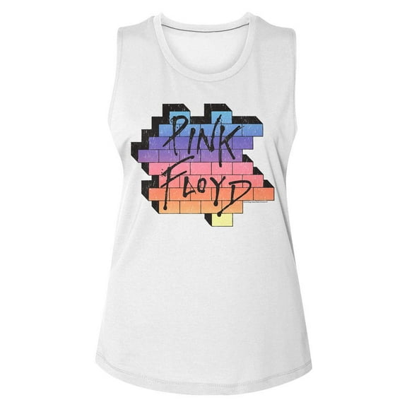 Pink Floyd Rainbow Wall White Women's Muscle Tank Top T-Shirt