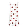 thumbnail image 5 of Girls Dresses Strawberry Print Ruffle Tiered Square Neck Spaghetti Strap Sundress Size 5-6Y, 5 of 6