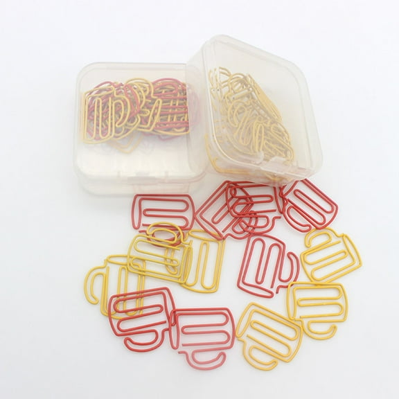 WHAMVOX 20 Pcs Cute Paper Clip File Clips Office 3.5X3.5X0.1CM