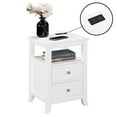 thumbnail image 5 of Pemberly Row Two-Drawer End Table with Charging Station and Shelf in White Wood, 5 of 12
