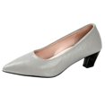 thumbnail image 2 of Women’s Pointed Toe Low Kitten Heel Pumps, Soft Faux Leather Slip‑On Dress Shoes, Comfortable Non‑Slip Office Casual Formal Footwear, 2 of 9