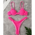 thumbnail image 3 of Conjunto de bikini para mujer Traje de baño de dos piezas elástico transpirable de moda Traje de baño para mujer Rosa Rojo L, 3 of 6