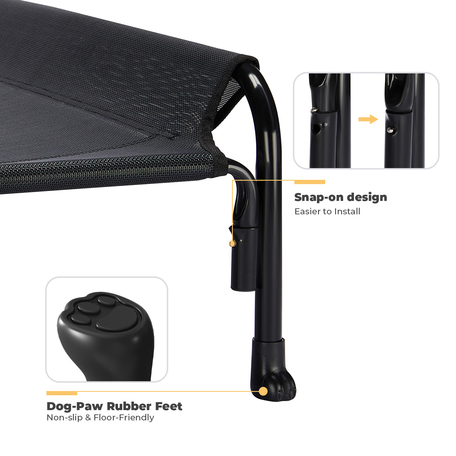Veehoo Cooling Elevated Dog Bed, X-Large, 47" x 32", Black photo 4