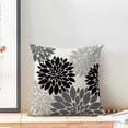 thumbnail image 2 of Black Pillow Covers 16x16 Inch Set of 2,Dark Grey Dahlia Flower Throw Pillows Case,Gray Modern Geometry Decorative Linen Square Cushion Covers Outdoor Decor for Home Living Room Sofa Bed, 2 of 6