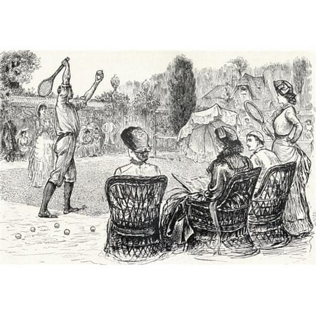 Inside Tennis Magazine - Posterazzi DPI1862804 Lawn Tennis In 1883 Engraved From the Original Drawing In Punch Magazine From the Book the Century Illustrated Monthly M Poster Print, 17 x 12