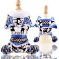 thumbnail image 3 of Suéter cálido para mascotas, suéter de cuello alto para perros con capucha para cachorros y gatos, capucha de algodón cálido (azul, XL), 3 of 5