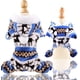 thumbnail image 3 of Suéter cálido para mascotas, suéter de cuello alto para perros con capucha para cachorros y gatos, capucha de algodón cálido (azul, L), 3 of 5
