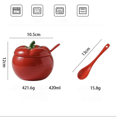 thumbnail image 2 of YISITIAN Tomato Ceramic Sugar Bowl with Lid and Spoon, Red Spice Jar for Salt Pepper Storage on Kitchen Countertop, Decorative Vegetable Themed Container for Dining Table AZ1014-4605, 2 of 7