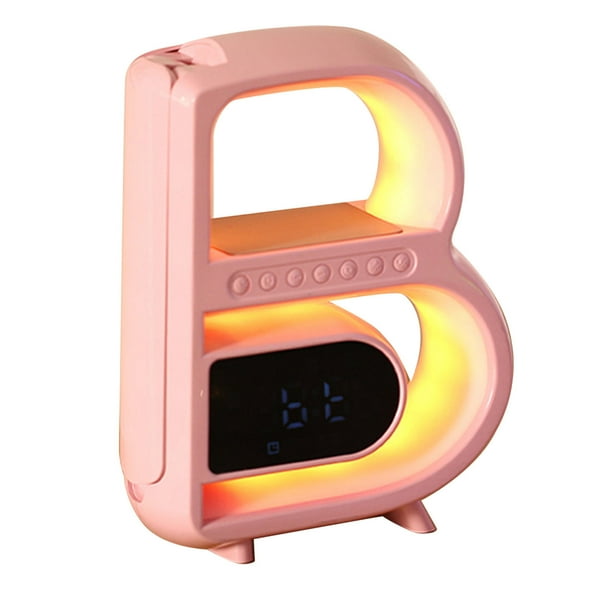 Reloj Despertador de Salida Del Sol,Altavoz de Carga Inalámbrica con Luz Cambiante de Color,Bluetooth 5.3 Luz Nocturna Dimmable Junto a la Cama,Altavoz Inalámbrico Bluetooth,,