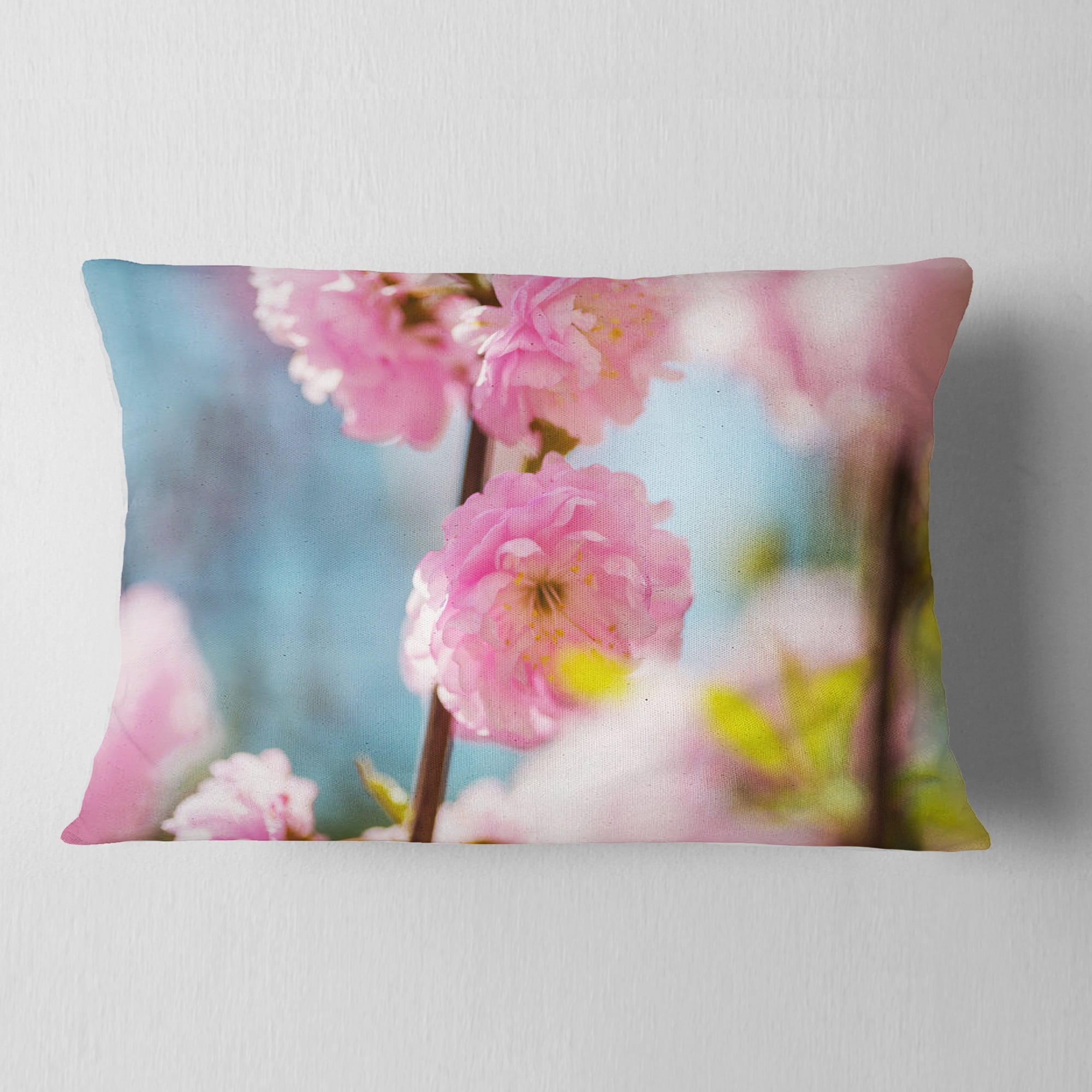Designart 12" x 20" Pink Polyester Throw Pillow
