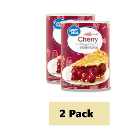 (2 Pack) G V Cherry Pie Filling or Topping, 21 oz