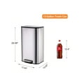 thumbnail image 3 of Stainless Steel 13 Gallon Trash Can, Rectangular Steel Pedal Garbage Can With Lid And Inner Buckets, Smudge Resistant Hands-Free Kitchen Waste Bin, 50 Liter, 3 of 5