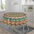 thumbnail image 6 of Mandala Colorful Green Brown Waterproof Picnic Patio Party Round Table Cloth Cover Decorations Fabric 60 Inch Circular Tablecloth for 20-47 Inch Home Dining Room Kitchen Decor, 6 of 6