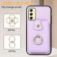 thumbnail image 6 of Asuwish Compatible with Samsung Galaxy S24 FE 5G Wallet Phone Case Screen Protector Ring Crossbody Strap Stand Credit Card Holder RFID Cell Cover for S 24 EF AI S24FE 24S Women Girls Purple, 6 of 7