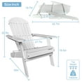 thumbnail image 7 of Adirondack Chair Outdoor Wooden Patio Chairs Folding Weather Resistant Lawn Chair w/Arms, Modern Reclining Seating Fire Pit Chair for Deck Backyard Garden Bench Pool, White, 7 of 7