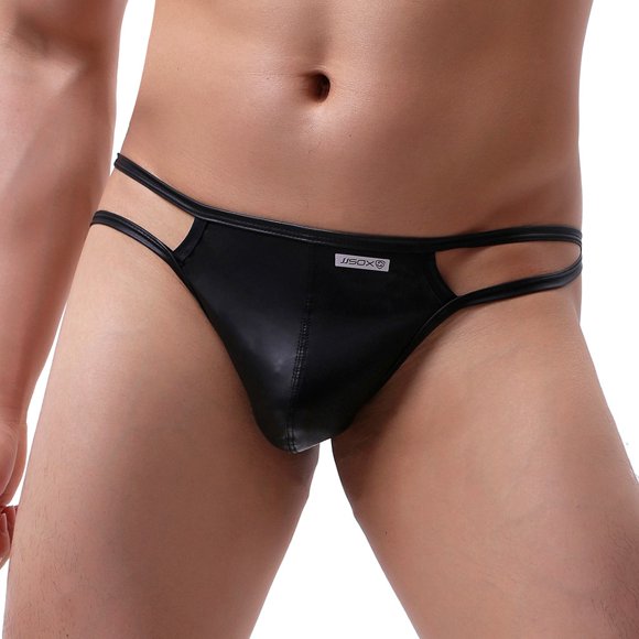 Ketyyh-chn99 Men Underwear Briefs 2024 Cotton Trunks Underpants Men's New Underwear Leather-Like Panties Underwear Underwear Black,XL