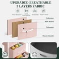 thumbnail image 6 of ACCVER Dresser for Bedroom 4 Storage drawer, Fabric Closet Chests Organizer Tower with Wooden Top Metal Frame for Living Room Hallway Entryway, Pink, 6 of 7