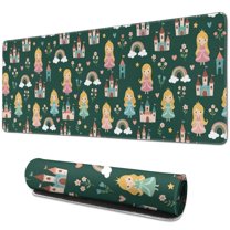 Long Mouse Pads for Desk,Princess Castle Star Pattern Desk Mats on Top Of Desks, Desk Mouse Pad Extra Large with 3mm Non-Slip Base and Stitched Edge for Gaming,Office,Work,Home 31.5"x11.8"