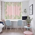 thumbnail image 4 of Pink Leaves Kitchen Curtains Window Panels, Green Summer Botanical Pastoral Insulated Window Treatment Curtain, Grommet Curtains for Bedroom/Living Room/Bathroom, 2 Piece 52"Wx72"L, 4 of 8
