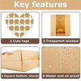 thumbnail image 3 of 50Pcs Homemade Bread Bag with Clear Window Suitable for Bakers for Packaging and Storage of Baked Goods, 3 of 5