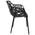 thumbnail image 3 of LeisureMod Fauteuil de Salle à Manger Moderne Devon Intérieur Extérieur en Aluminium Noir Ensemble de 4, 3 of 9