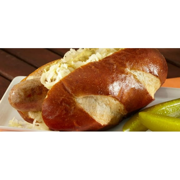 Gonnella Baking Sliced Torpedo Pretzel Roll, 3 Ounce - 42 per case.