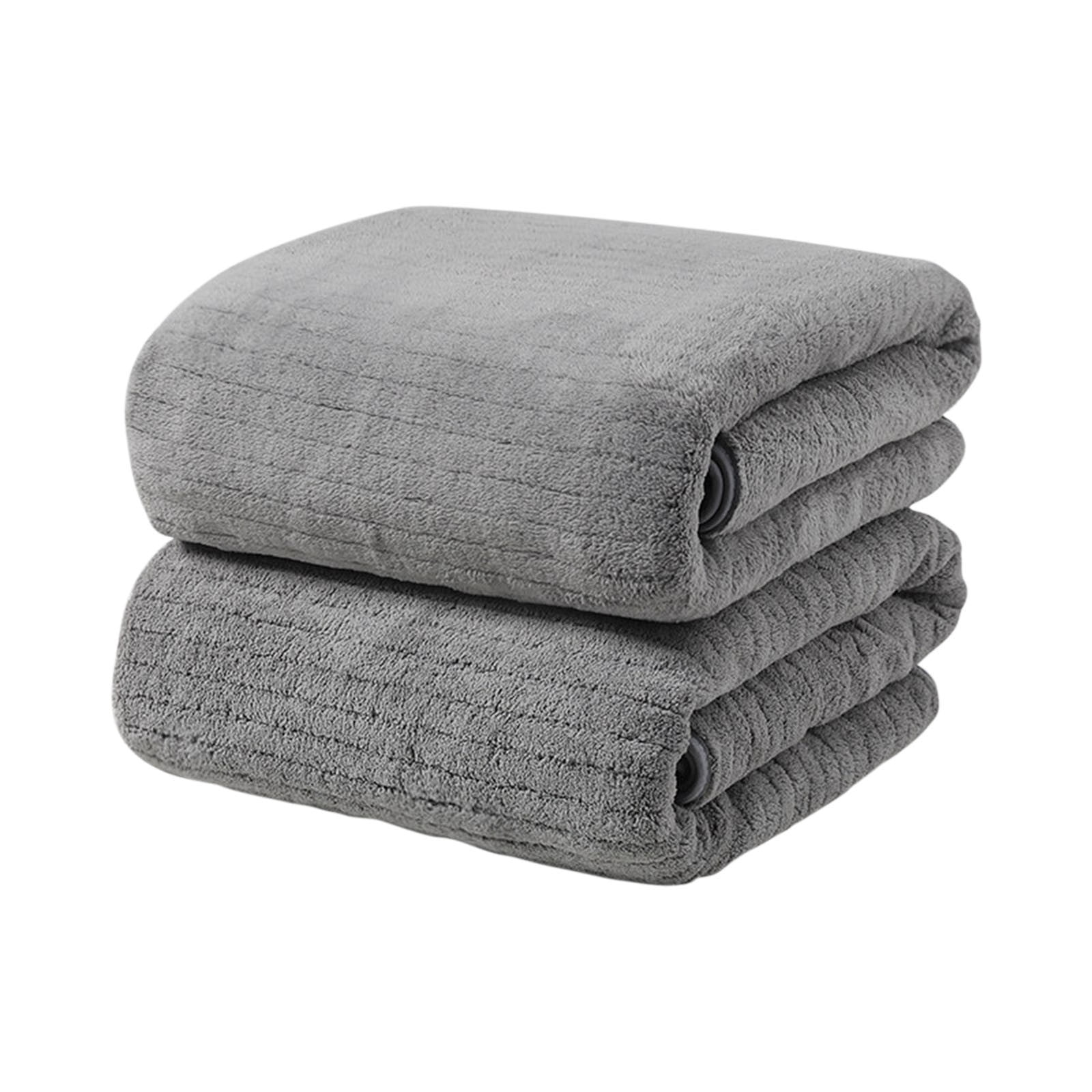 Towels Set in Clearance Coral Velvet Towel for Adult Daily Use At Home Absorbent Dry Hair Towel That Does Not Hair Beach Towel Strip Patterned Bath Towel - Gray