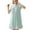 Light Blue, variant on Defitshape Women's Cute Square Neck Pj Soft Short Sleeve Pajama Dress Cotton Victorian Nightgown Summer Frilly Ruffle Old Fashioned Short Sleep Shirt Vintage White Medium