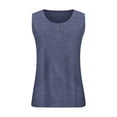 thumbnail image 4 of Qwertyu Plus Size Tank Tops for Women with Button Casual Loose Summer Tunic Tops Sleeveless Basic Tops Dark Blue L, 4 of 6