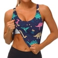 thumbnail image 3 of Uemuo Cartoon Dinosaur Pattern Women's Sports Bra - High Impact Support, Breathable, and Comfortable Athletic Bra for Running, Yoga, and Workouts, 3 of 9