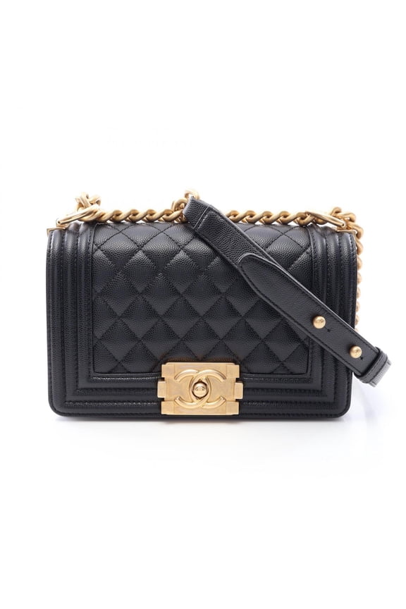 Pre-Owned Chanel Boy Small Shoulder Bag/Handbag, Caviar Leather (Grained Calfskin), Women's,...