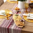 thumbnail image 5 of Wine Braided Cotton Stripe Table Runner 15x72, 5 of 9