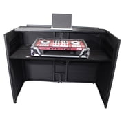 ProX XF-MESA MEDIA MK2 DJ Facade Table Station withTV Mount, Black and White