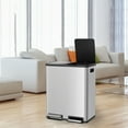 thumbnail image 4 of CONCETTA Dual Compartment Trash Can, Kitchen Garbage Can Recycling Bin with Soft-Close Foot Pedal and emovable Inner Buckets, Fingerprint-Resistant, 2 x 8 Gallon, 4 of 6
