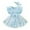 Blue, variant on Baby Girls' Floral Bow Romper Solid Color 1PC Jumpsuit With Snap Closure
