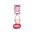 thumbnail image 6 of BLISSFUL STEP Women's Sparkle Strappy Lace Up Block Heel Sandals Hot Pink 7, 6 of 8