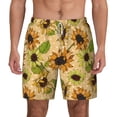 thumbnail image 3 of Uemuo Sunflowers Pattern Mens Swim Trunks Quick Dry Board Shorts with Mesh Lining, Stretch Beach Shorts Quick Dry No-Chafing Board Shorts-Medium, 3 of 9